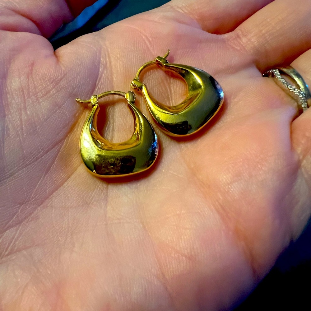 Gold plated hoops